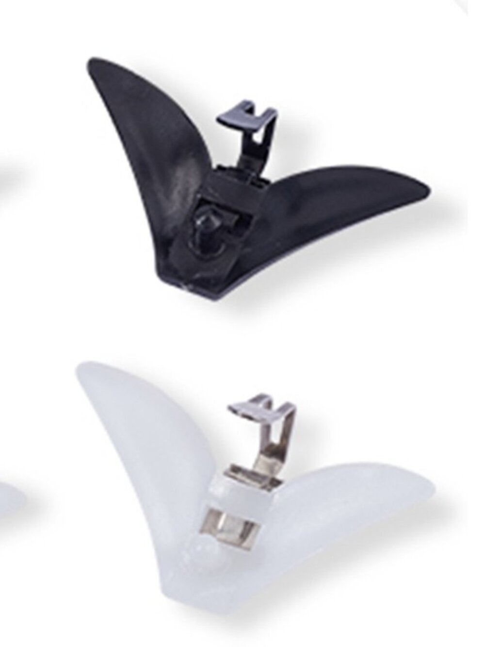 Bowtie/Tie Hardware Fastener Clips with Plastic Fixed Collar Clips | Black | Whi